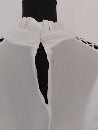 Camicia donna bianca manica lunga traforata L