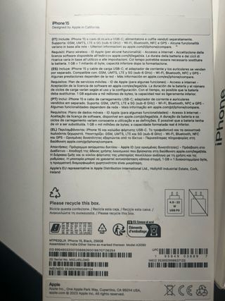 iPhone 15 256GB Negro Nuevo