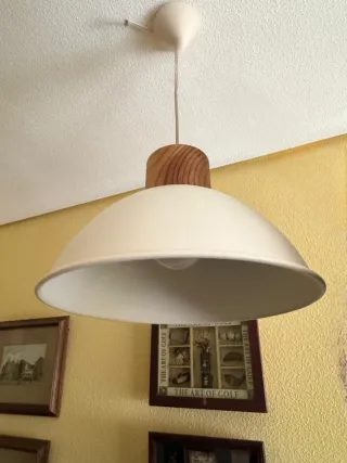 Lámpara colgante madera y metal