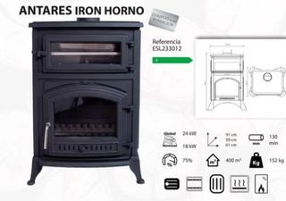 Estufa Leña Horno Antares 18 Kw CAST1023