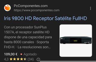Iris 9800 HD Receptor Satélite FullHD