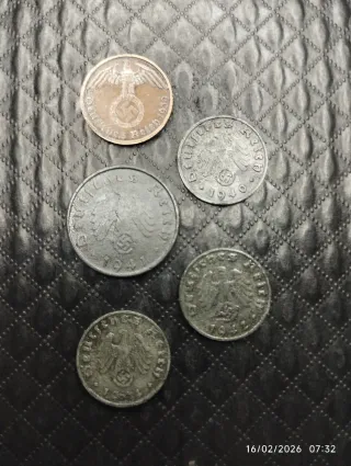 Antiguas monedas del III Reich Alemán 2GM