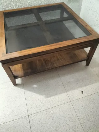 Mesa de centro madera y cristal