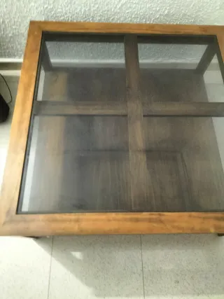 Mesa de centro madera y cristal