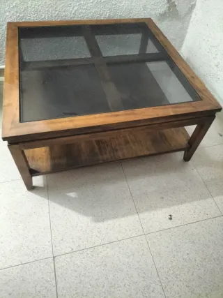 Mesa de centro madera y cristal