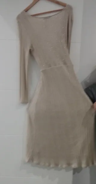 Vestido Mango Dorado Talla L