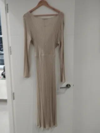 Vestido Mango Dorado Talla L