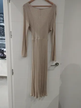 Vestido Mango Dorado Talla L