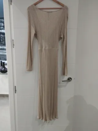 Vestido Mango Dorado Talla L