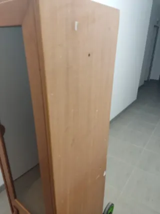 Vitrina expositora de madera y cristal