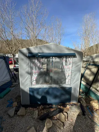 Tienda Cocina Camping Tela Gris/Azul