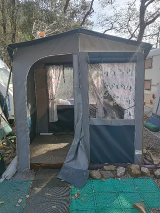 Tienda Cocina Camping Tela Gris/Azul