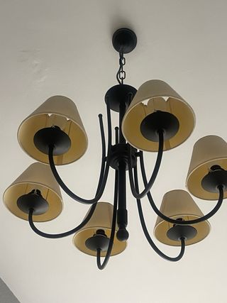 Conjunto: Lámpara de techo y 2 lámparas de mesa