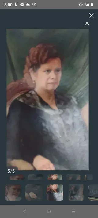 Cuadro antiguo retrato óleo mujer