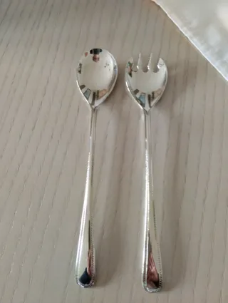 Insalatiera e posate silver plated vintage