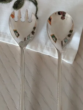 Insalatiera e posate silver plated vintage