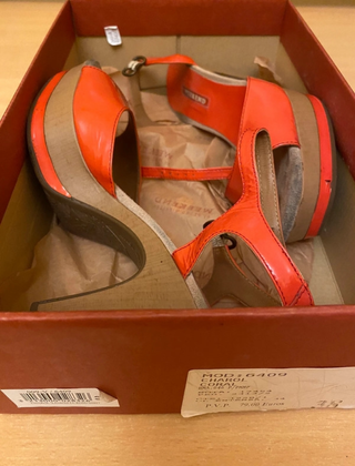 Sandalias tacón Weekend coral