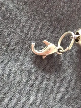 Collar largo plata con corazones