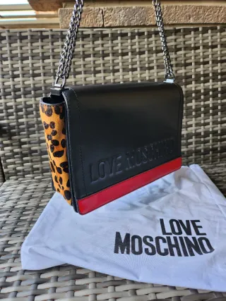 Bolso Love Moschino Negro y Animal Print