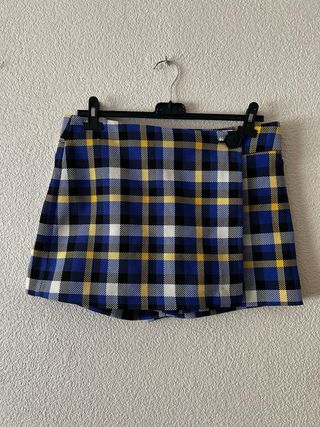 Falda Bimba y Lola cuadros azul falda pantalon