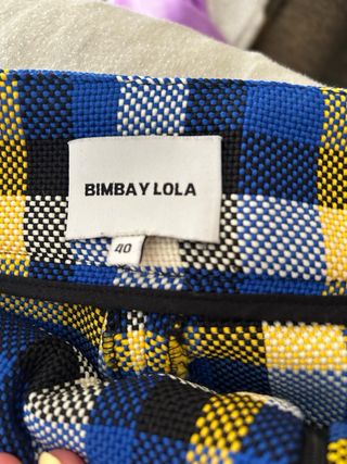 Falda Bimba y Lola cuadros azul falda pantalon