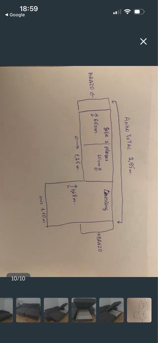 Sofá cama chaise longue 5 plazas.