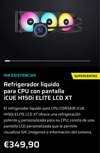 Corsair iCUE H150i ELITE LCD XT liquida 360mm