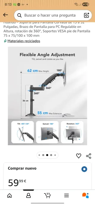 Soporte pantalla pc