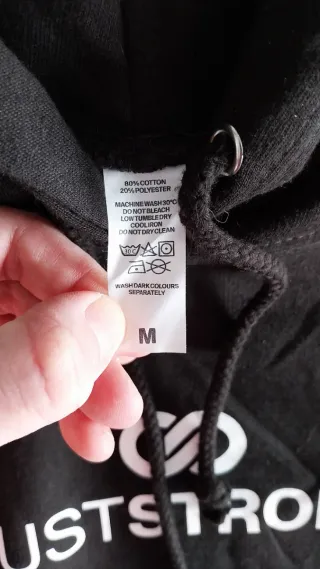 Sudadera Just Strong Capucha Negra Talla M