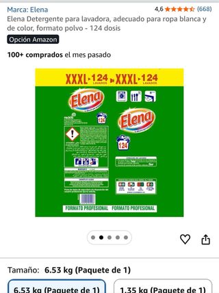 Detergente Elena XXXL 124 Lavados