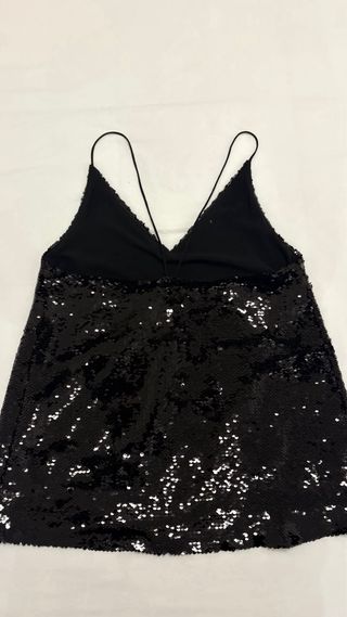 Top lentejuelas negro