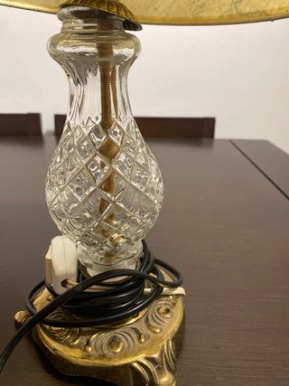 Lámpara de mesa cristal y metal