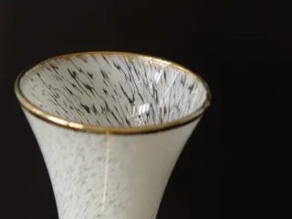 Vaso vintage in cristallo di Murano bianco