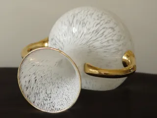 Vaso vintage in cristallo di Murano bianco