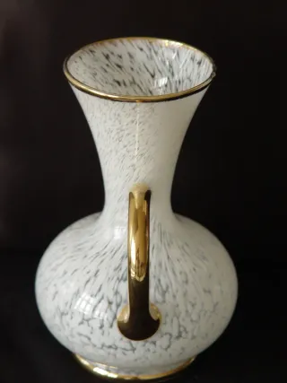 Vaso vintage in cristallo di Murano bianco