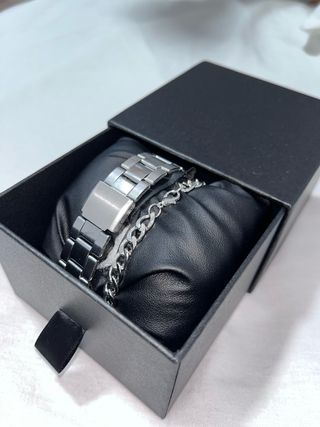 Reloj de hombre metalico con pulsera