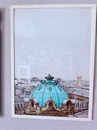 Lámina decorativa paisaje playa y ciudad