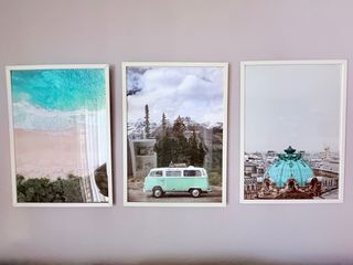 Lámina decorativa paisaje playa y ciudad