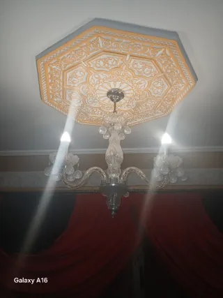 Lámpara de techo cristal y metal