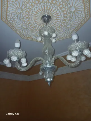 Lámpara de techo cristal y metal