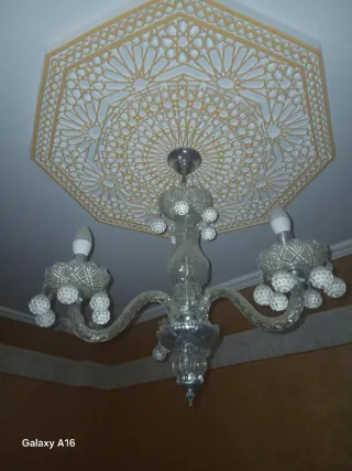 Lámpara de techo cristal y metal