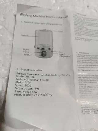 (148) Mini Lavadora Inalámbrica 1L