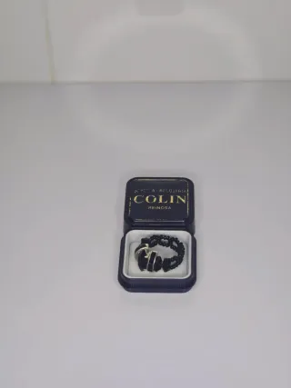 Anillo bisutería Colin negro y plata
