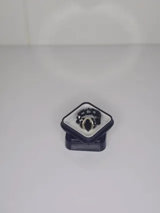 Anillo bisutería Colin negro y plata