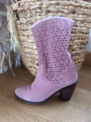 Botines El Cuco Piel Rosa Talla 38