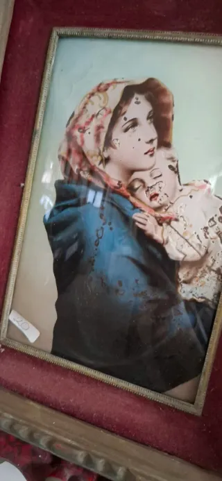 Quadro antico vintage sacro madonna