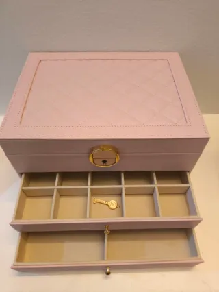 Portagioie grande rosa con cassetto