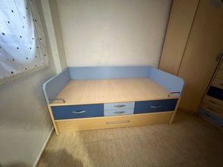 Estructura cama juvenil madera y metal