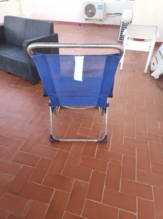 Tumbona plegable azul