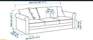 Sofá 3 plazas Ikea Gronlid gris oscuro